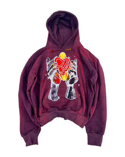 Ruby Embroidered Hoodie - L