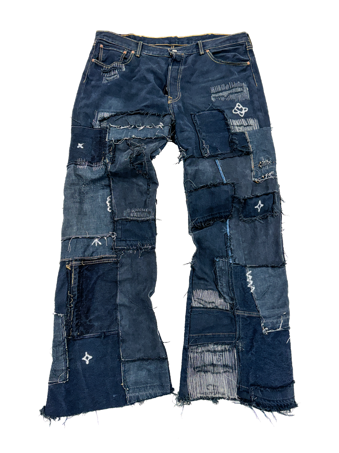 Navy Collage Jeans - W38