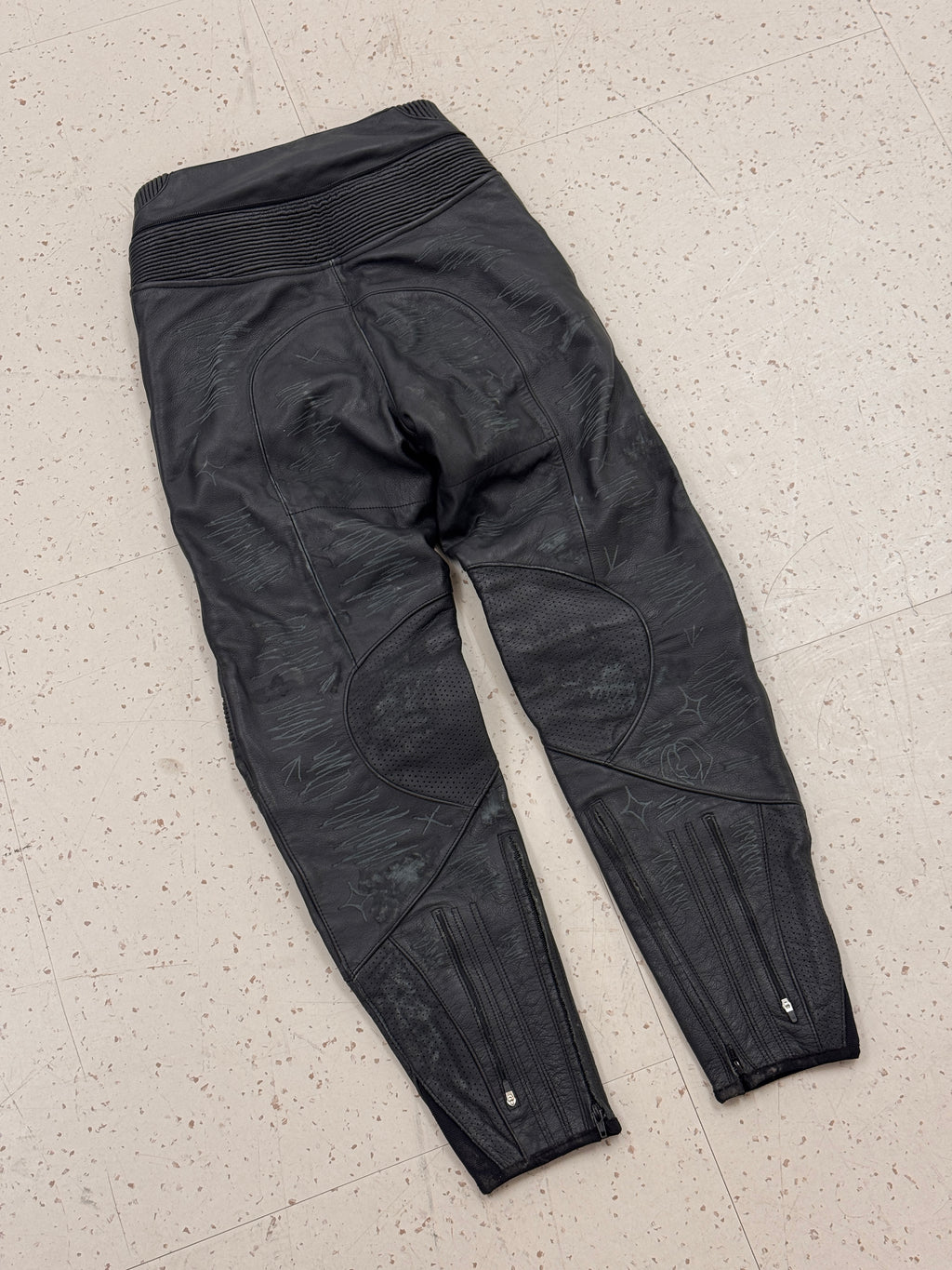 Distressed Motorcycle Trousers