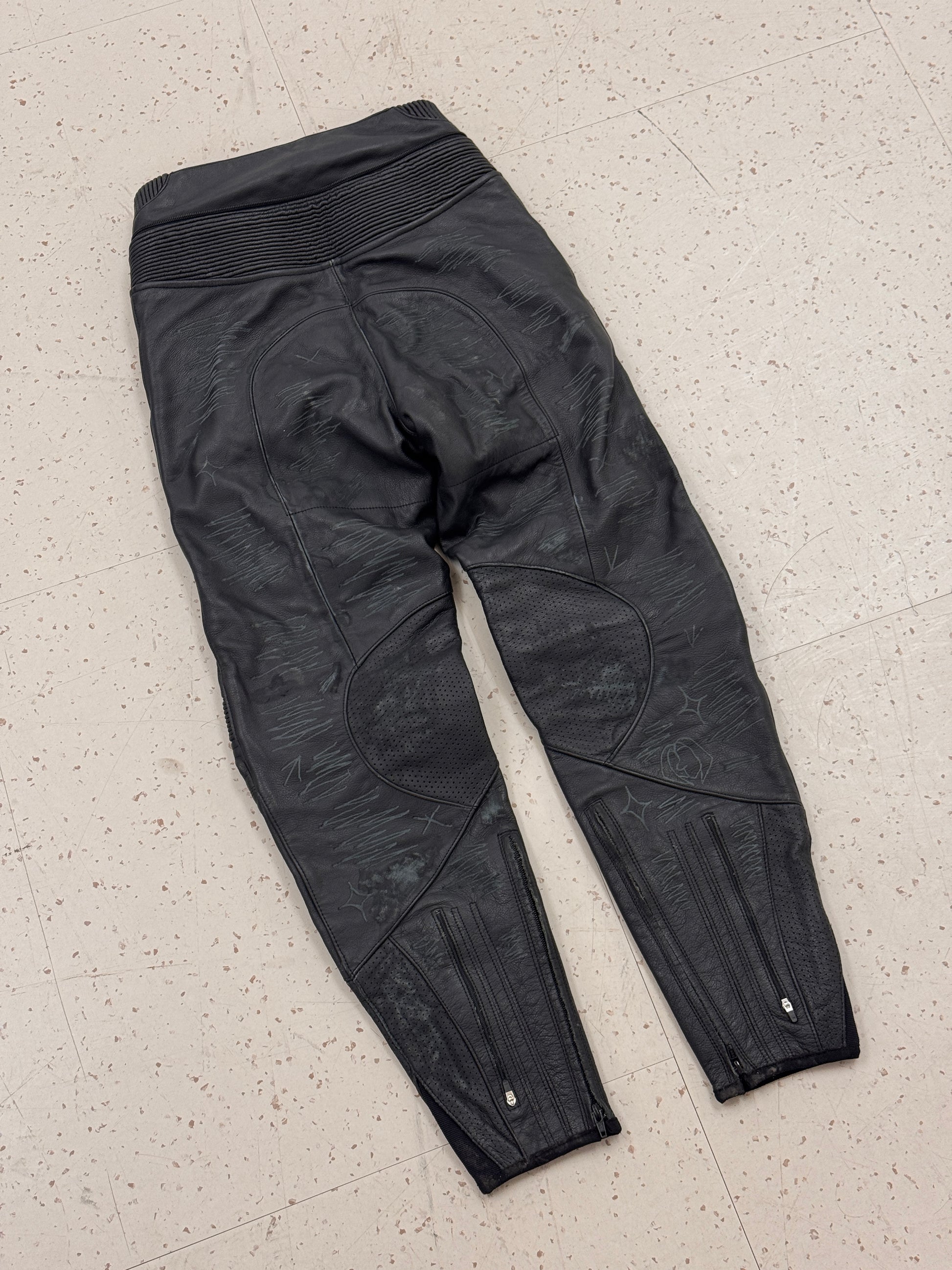 Distressed Motorcycle Trousers