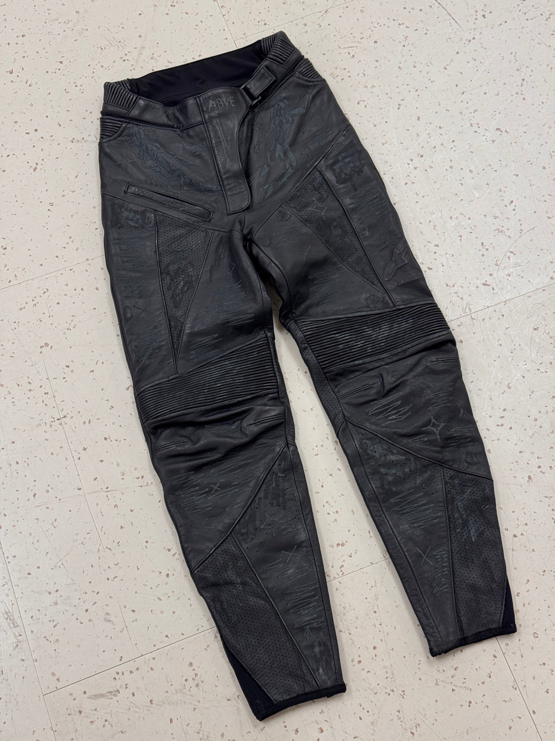 Distressed Motorcycle Trousers