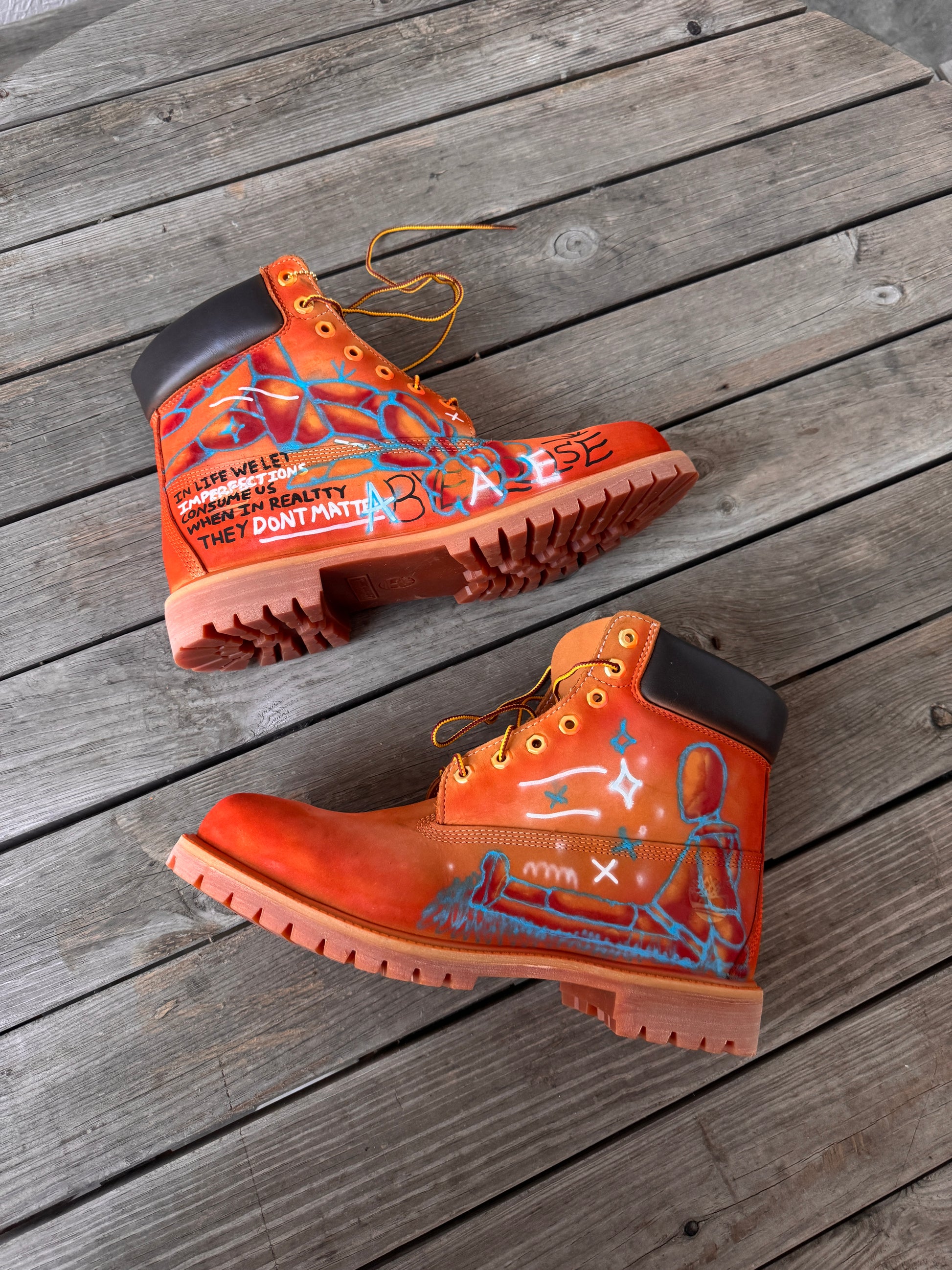 Abveallelse x Timberland 6 Inch Boot Painted in Wheat