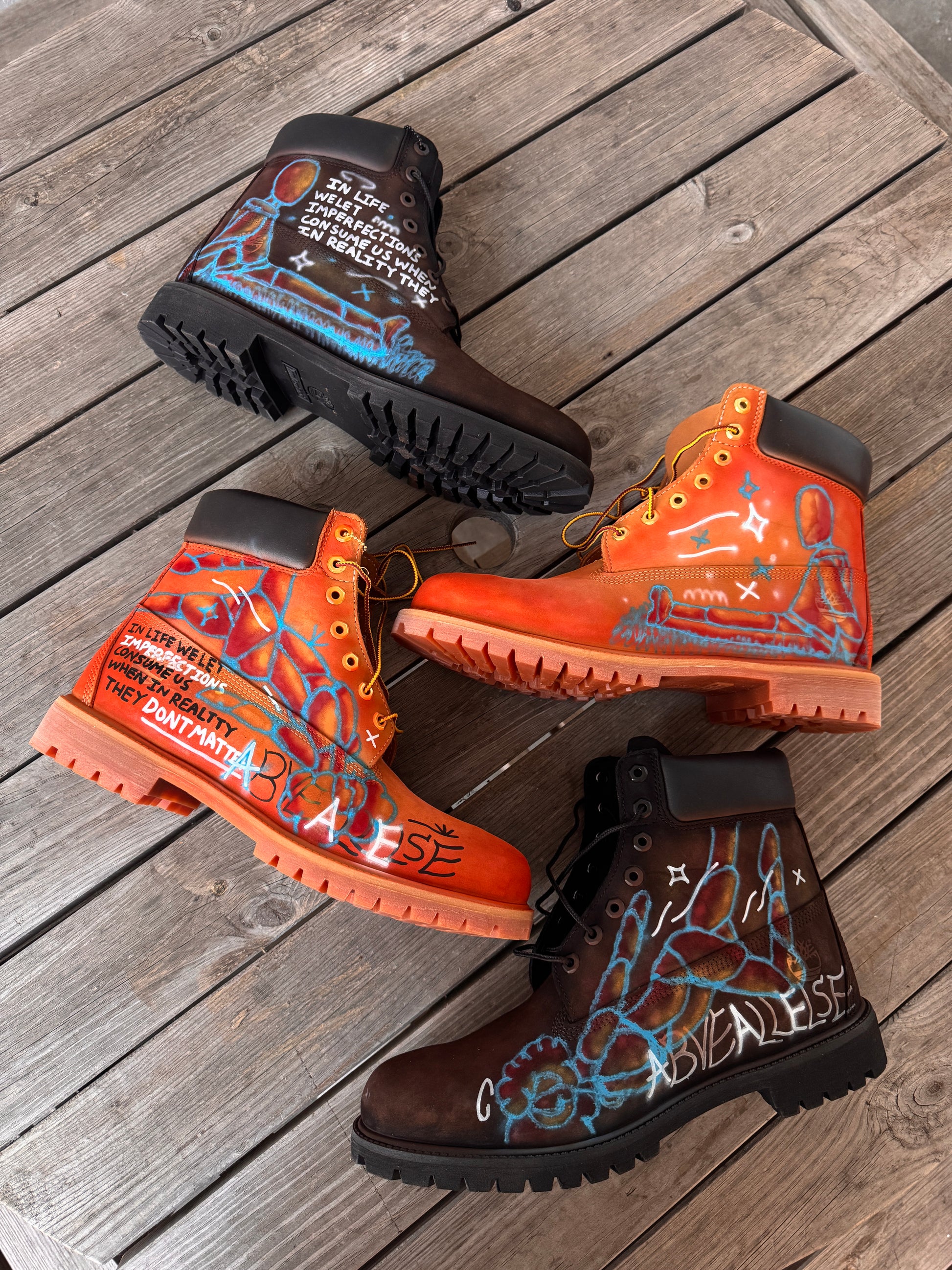 Abveallelse x Timberland 6 Inch Boot Painted in Black